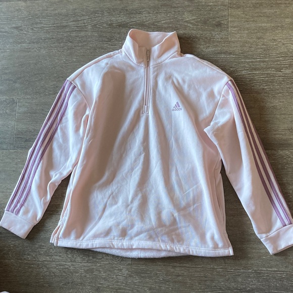 adidas Jackets & Blazers - Adidas Light Pink Quarter-Zip Top